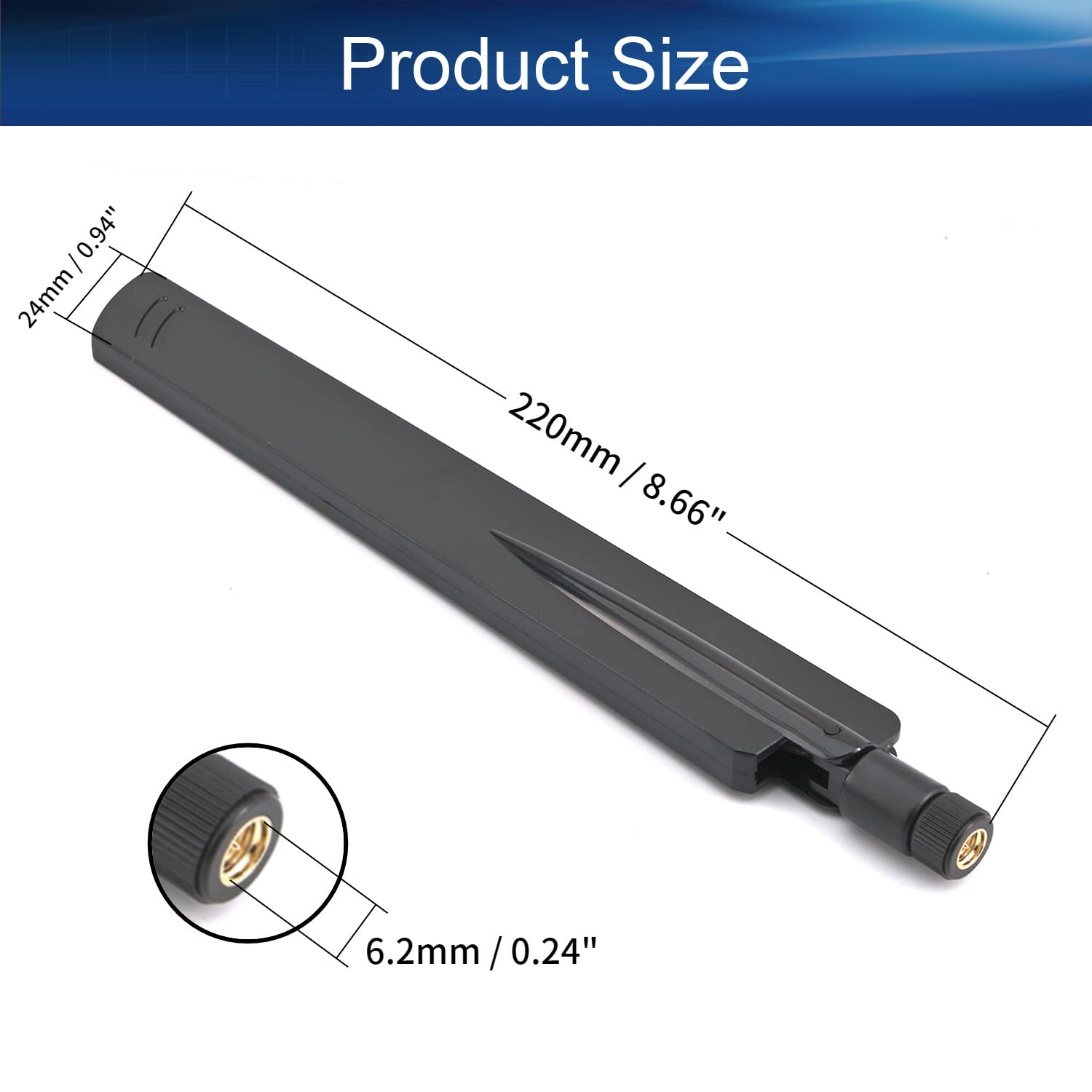 Othmro GSM Antenna 700-2700Mhz 10DB 220mm 4G LTE,SMA Female Pin GSM Antenna for WiFi Router Booster 1PCS