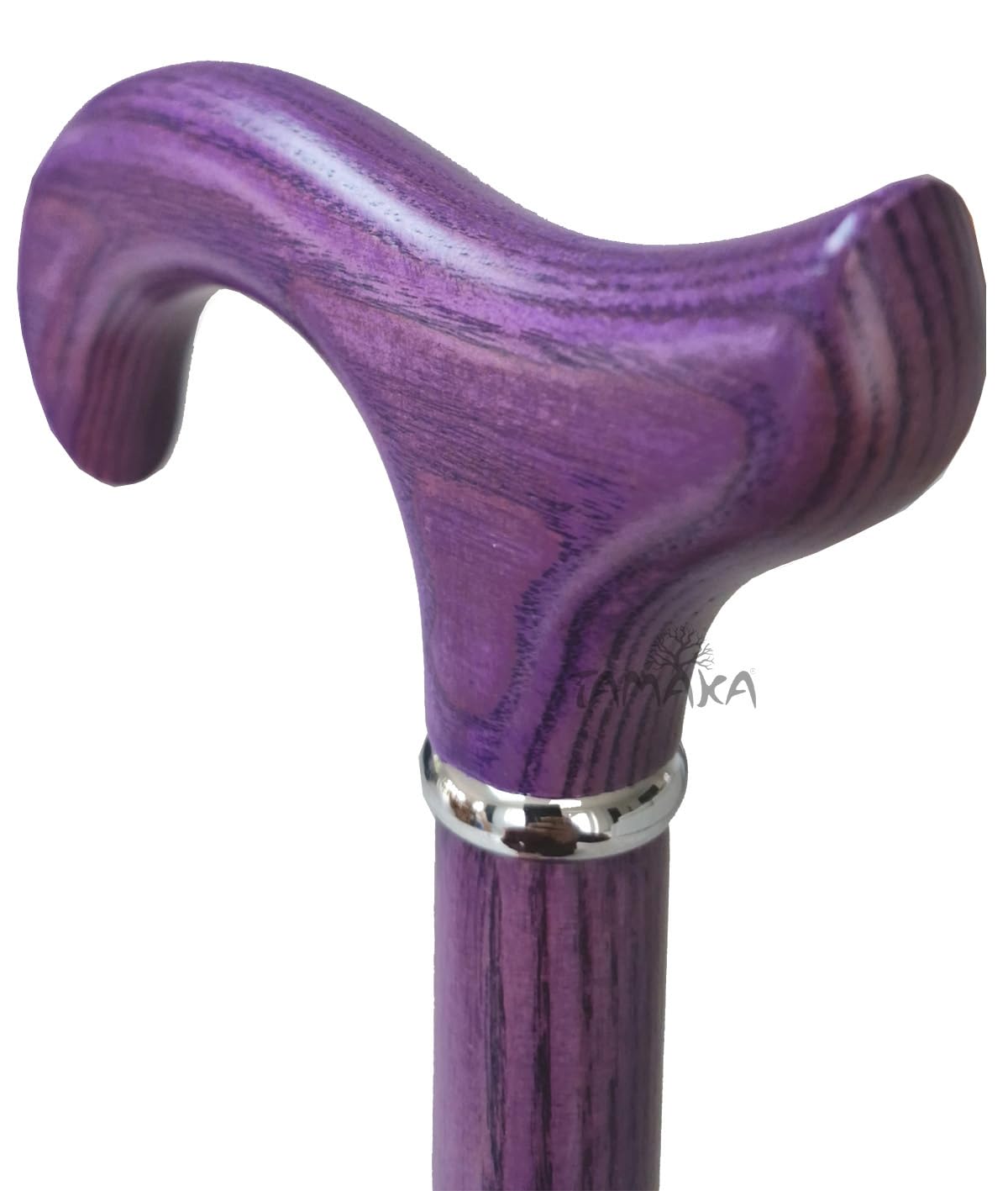 TAMAKA® Ladies Luxury Ash Purple Derby Wooden Walking Stick Cane Funky Stunning Fashionable Womens - 96cm (38")