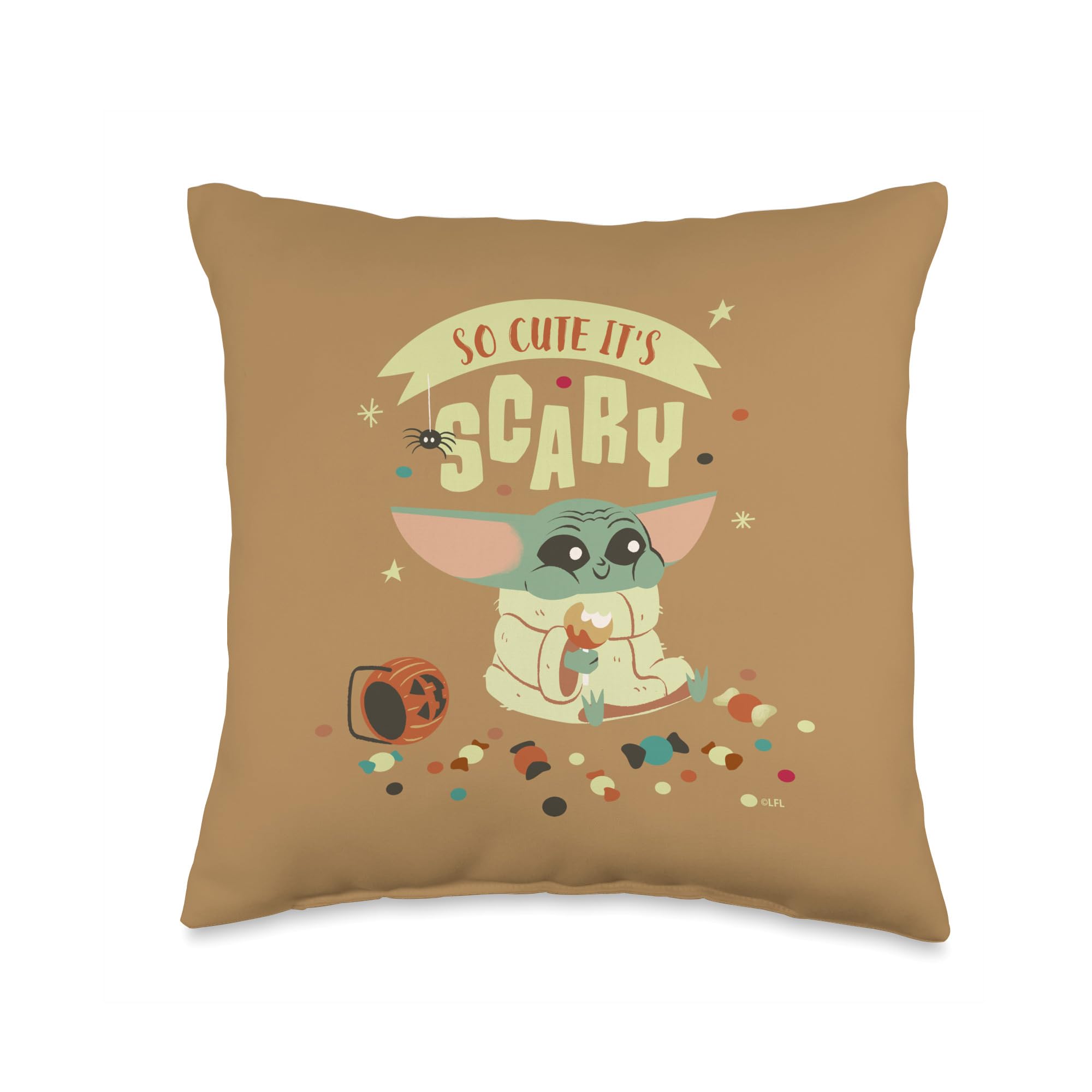 Coussin Grogu Halloween pour décorer le canapé lors des soirées film