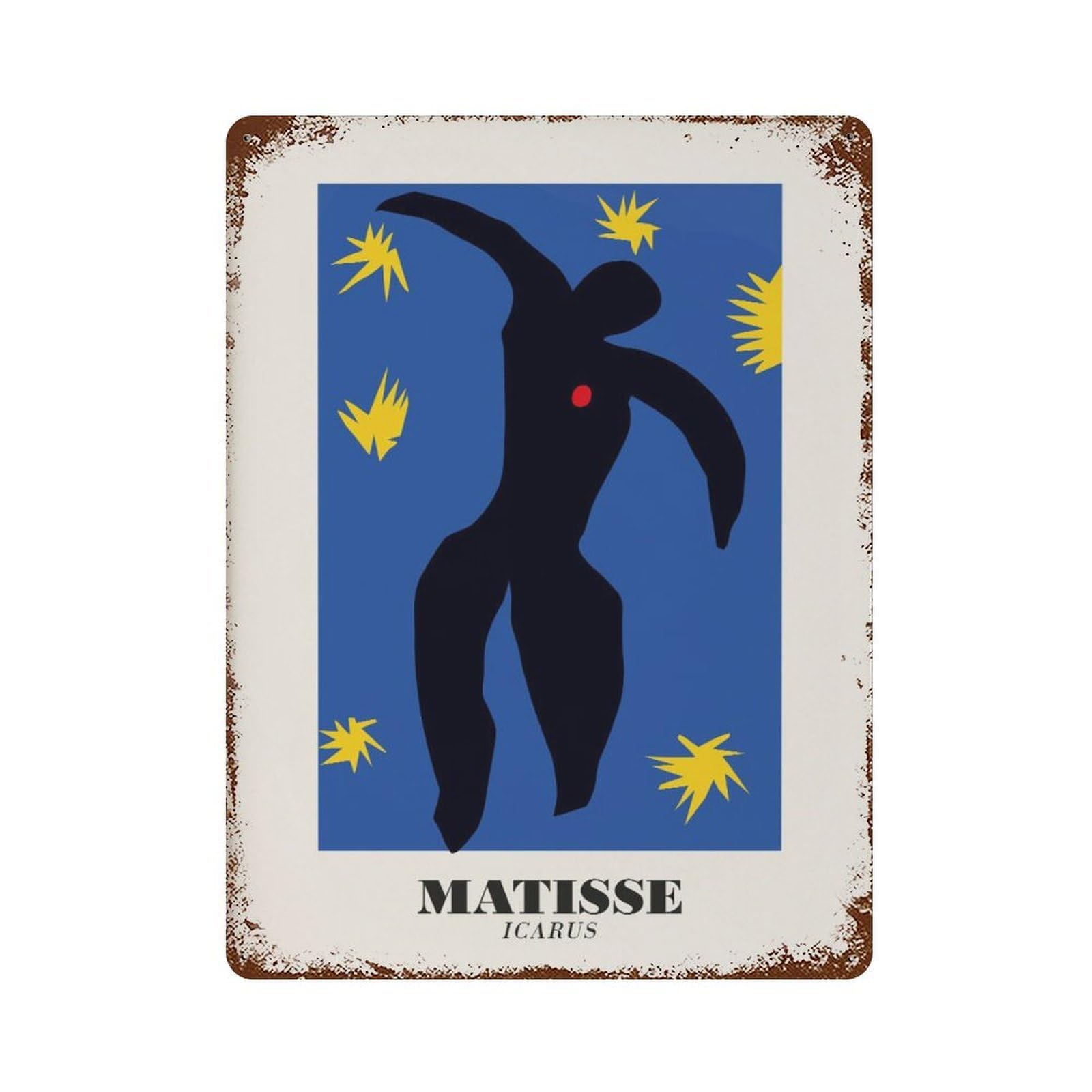 xiaoxiaoshen Matisse Icarus Papiers Decoupes, Modern Wall Decor Art Metal Tin Poster Modern Home Decor Art Home Bar Shop Decorations Vintage Sign 40x30cm