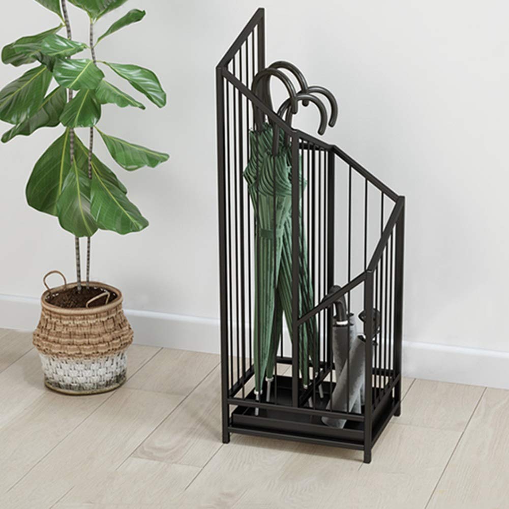 FCXWEVR Rustproof Metal Umbrella Stand with Drip Tray - Versatile Indoor/Outdoor nizer for Canes and Walking Sticks Perfect for Home & Office Decor