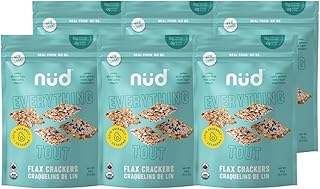 nud fud Keto Everything Flax Seed Crackers | 6-Pack Organic Snacks Bundle | Grain & Gluten Free Crackers | Keto Crackers Snacks | Vegan Snacks | Paleo Crackers | Healthy Snacks | High Protein Snacks