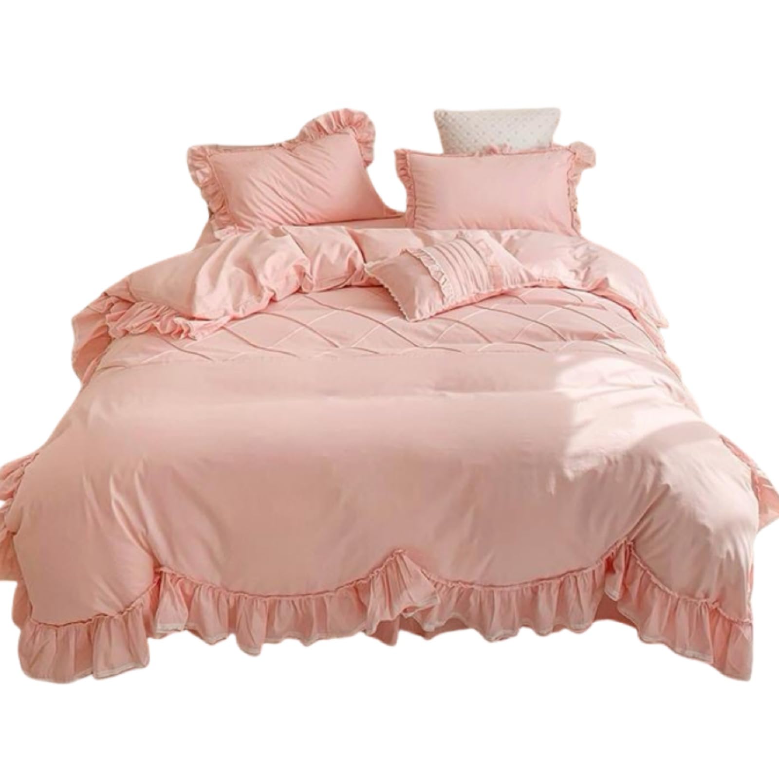 Parure de lit à volants en coton pour chambre adulte et chambre d'enfant