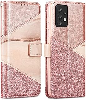 ZCDAYE Wallet Case for Samsung Galaxy A53, Premium Bling Glitter [Magnetic Closure] PU Leather [Ceramic Pattern] Stand Soft TPU with [Card Slots] Flip Cover for Samsung Galaxy A53 5G - Rose Gold