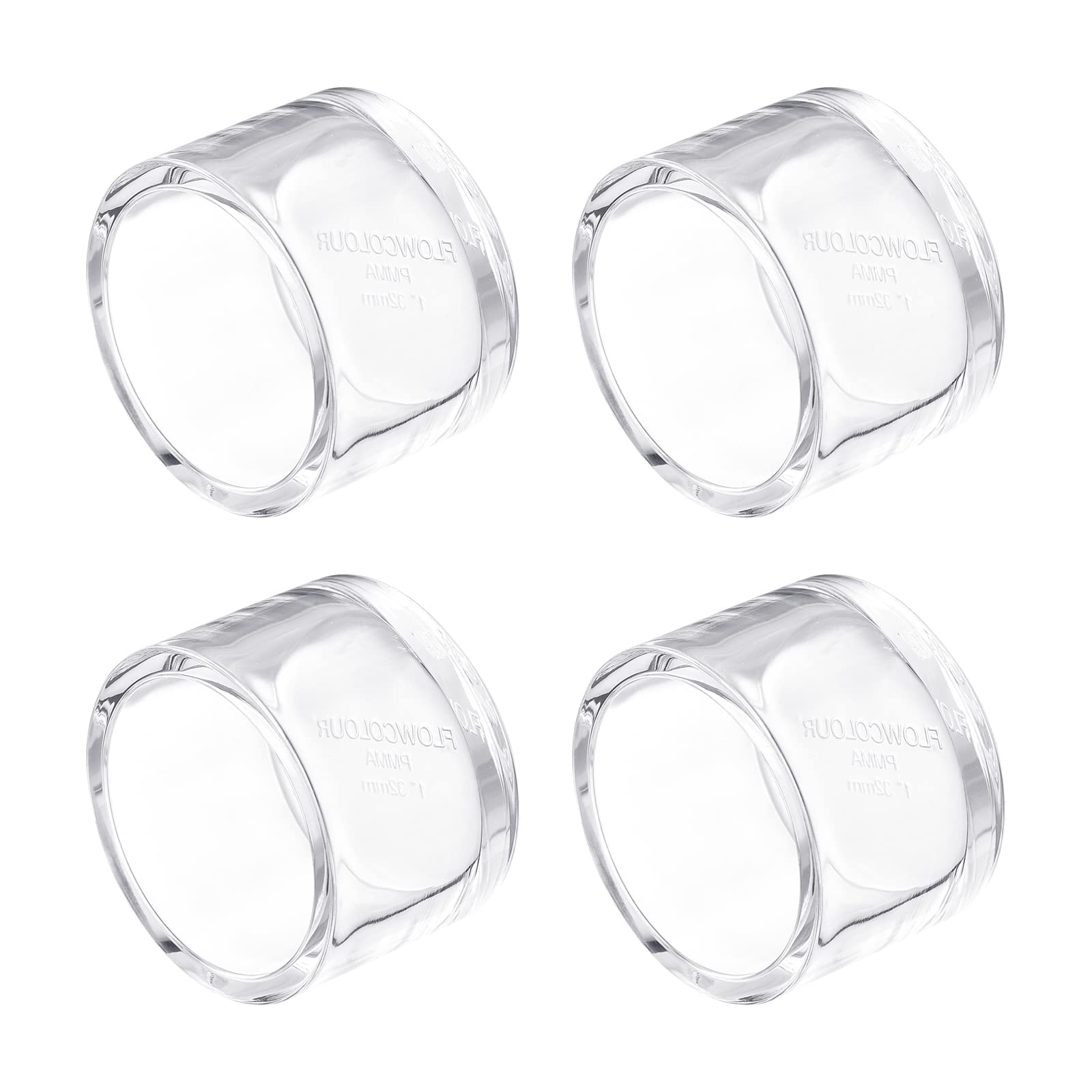 Generic 4Pcs Pipe End Cap Fitting, 32mm/1.26" Clear Acrylic Pipe Plug Adapter Pipe Fittings for Connecting Water Pipes