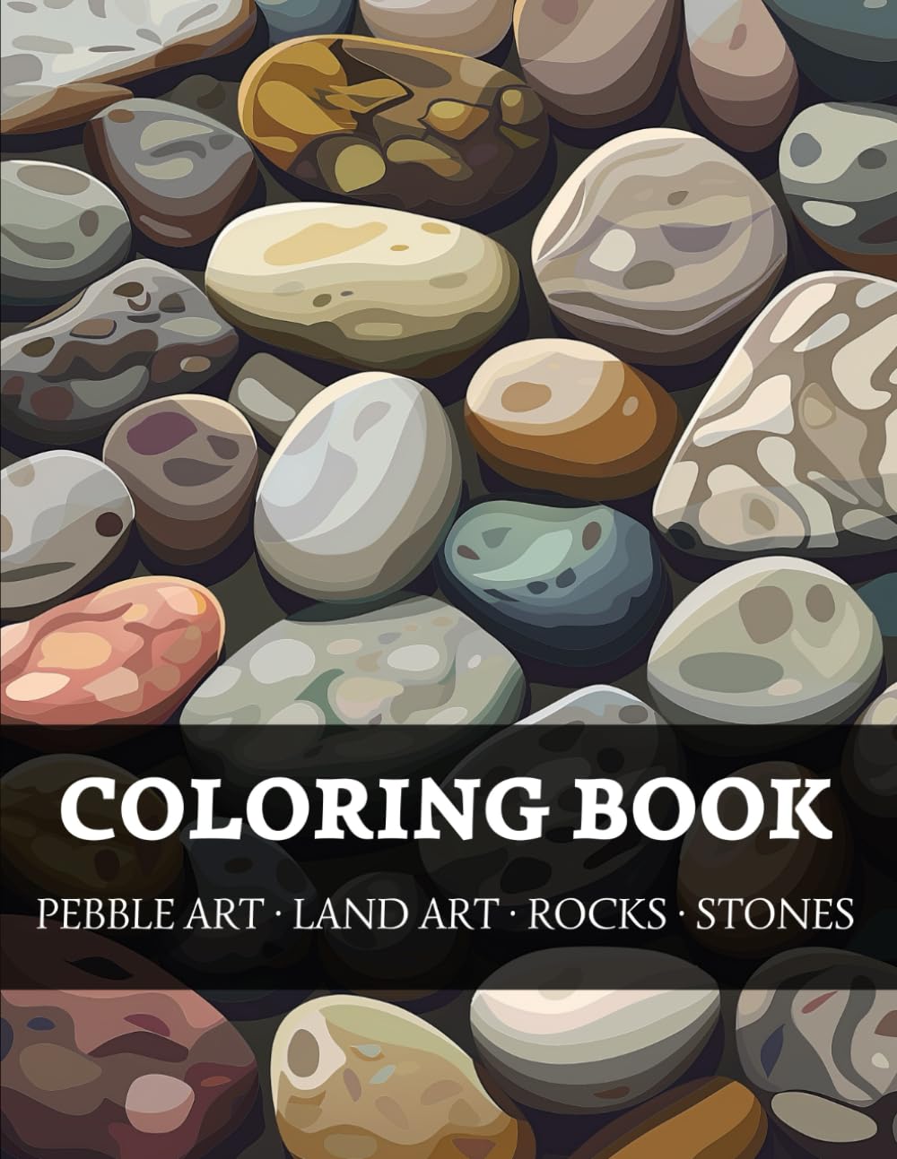 Coloring Book. Pebble art. Land art. Rocks. Stones