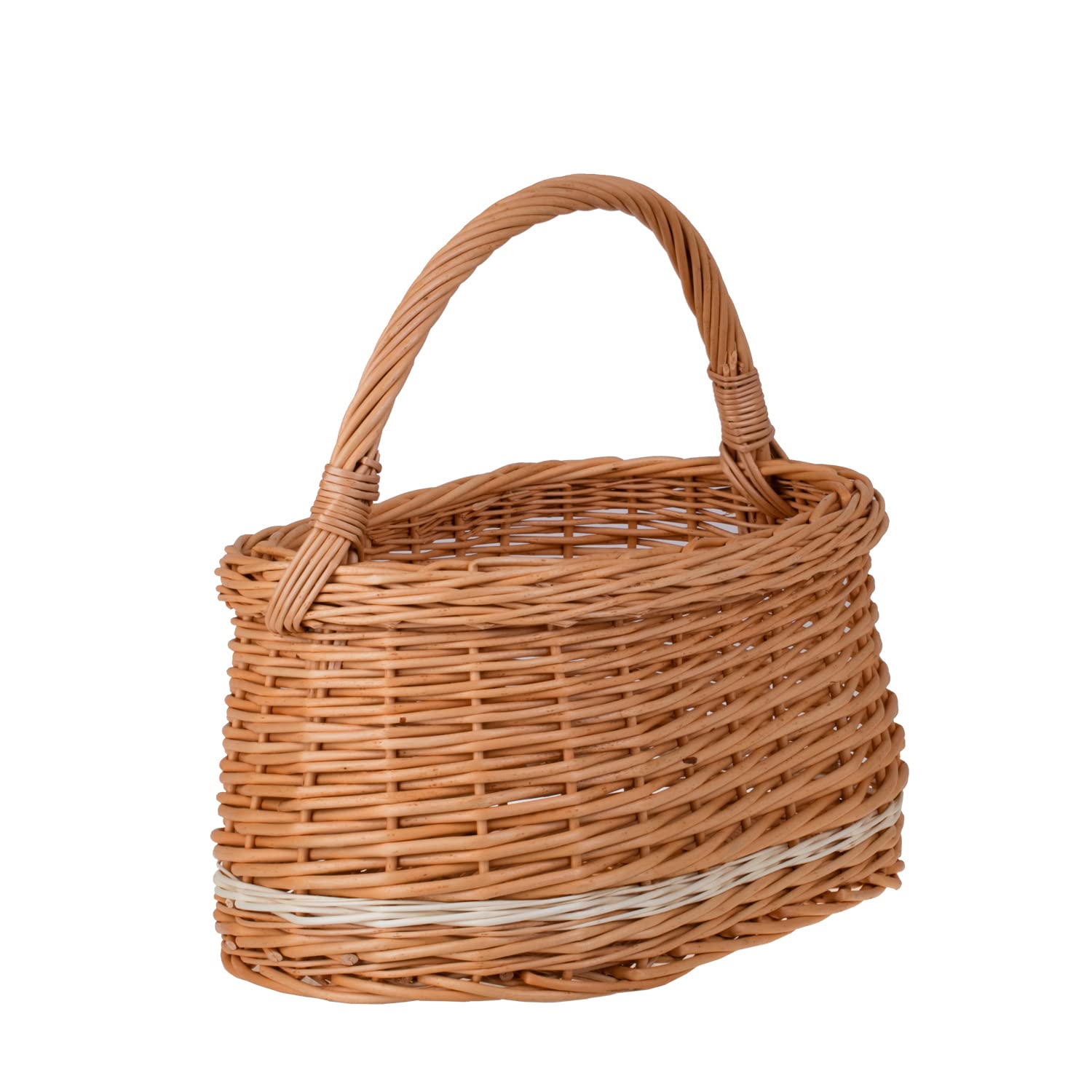 e-wicker24 Kosz na zakupy z wikliny, koszyk w naturalnym kolorze, kosz prezentowy