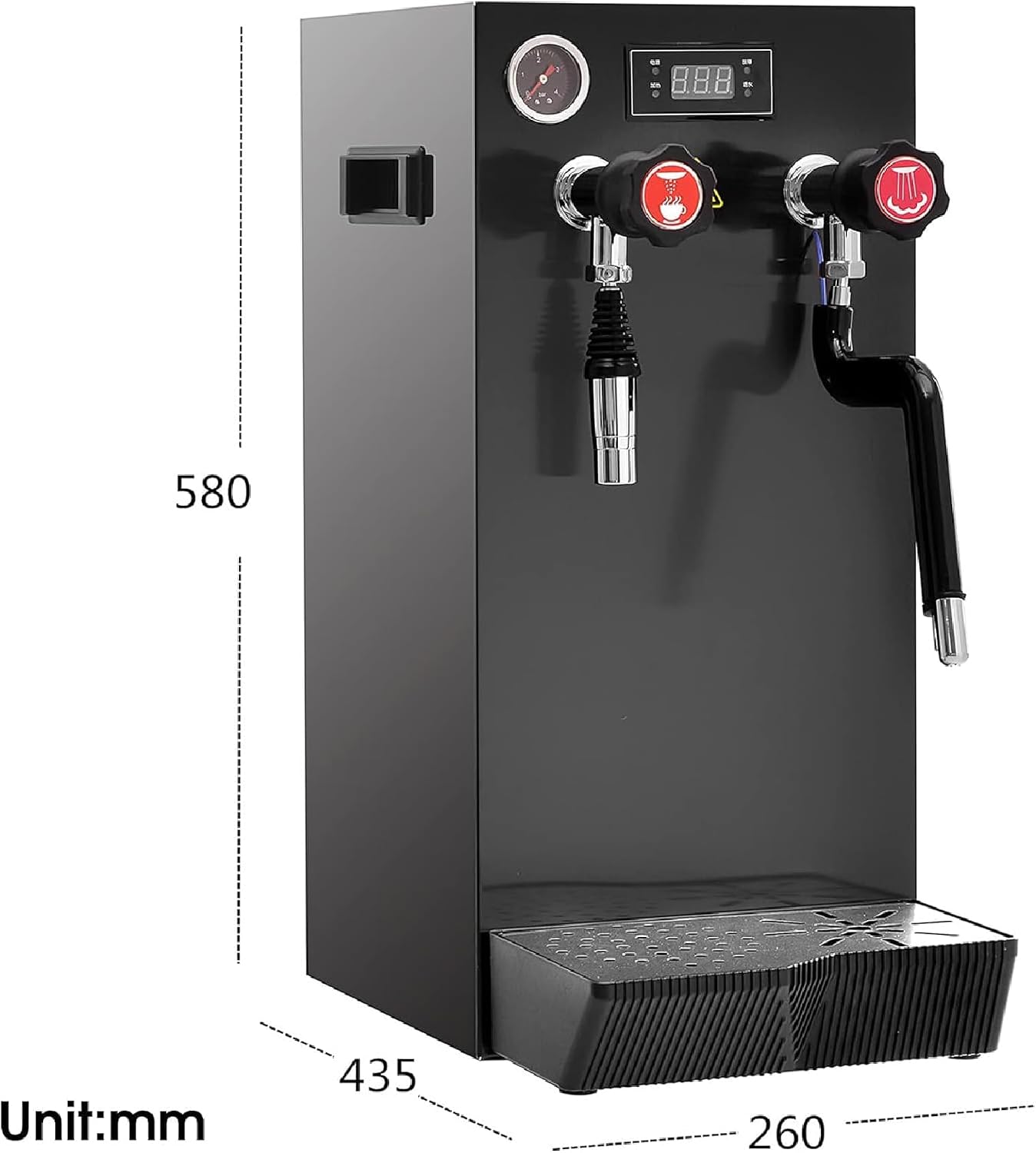 3 in 1 Multi-Purpose Full-Automatic Steam Boiling Water Frothing Machine, 8L Commercial Milk Frother, for Espresso Coffee Tea Coffee Shop Dessert Shop