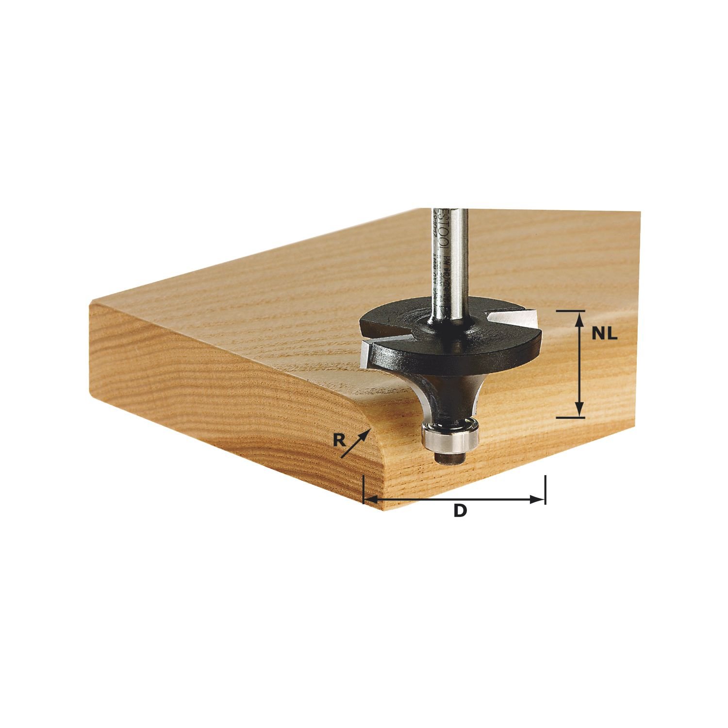 Festool 491009 Roundover Bit With 2 Bearing Hw 16.7 Mm 4014549001141