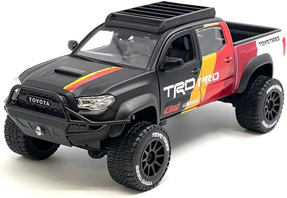 2023 TRD PRO Off Road Pickup Truck Matt Black with Graphics and Roofrack Series 1/27 Diecast Model Car 32458MBK