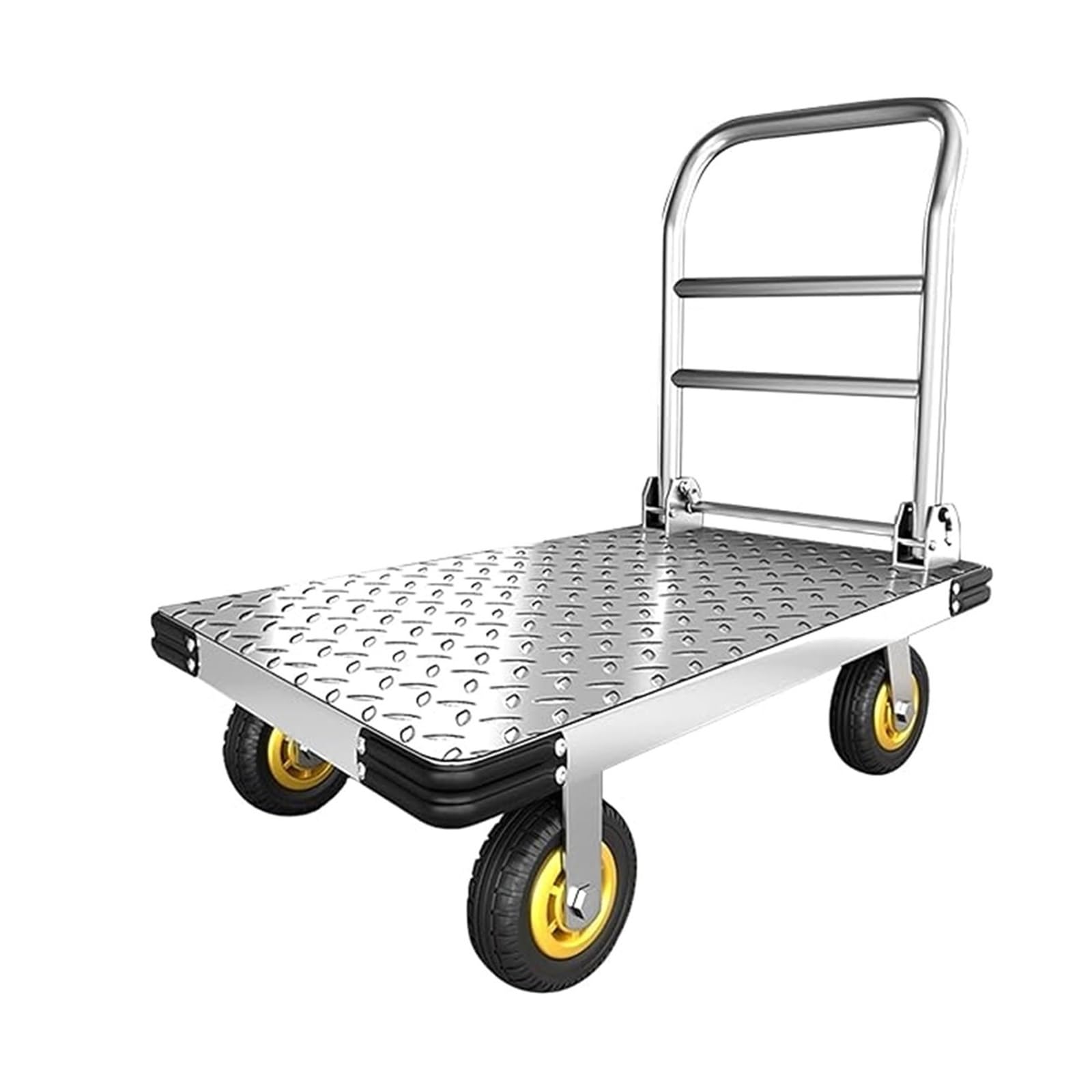 Flatbed cart Folding Heavy Duty Push Cart Dolly Large Foldable Moving Flatbed With 6'' Swivel Wheels