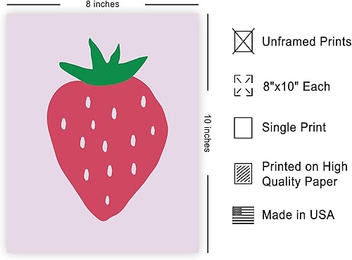 Miniatura 2 de Poster Master Impresión de fresa, póster retro de frutas, arte de comida y bebida, diseño de pared moderno y moderno, arte bohemio chic de bayas,