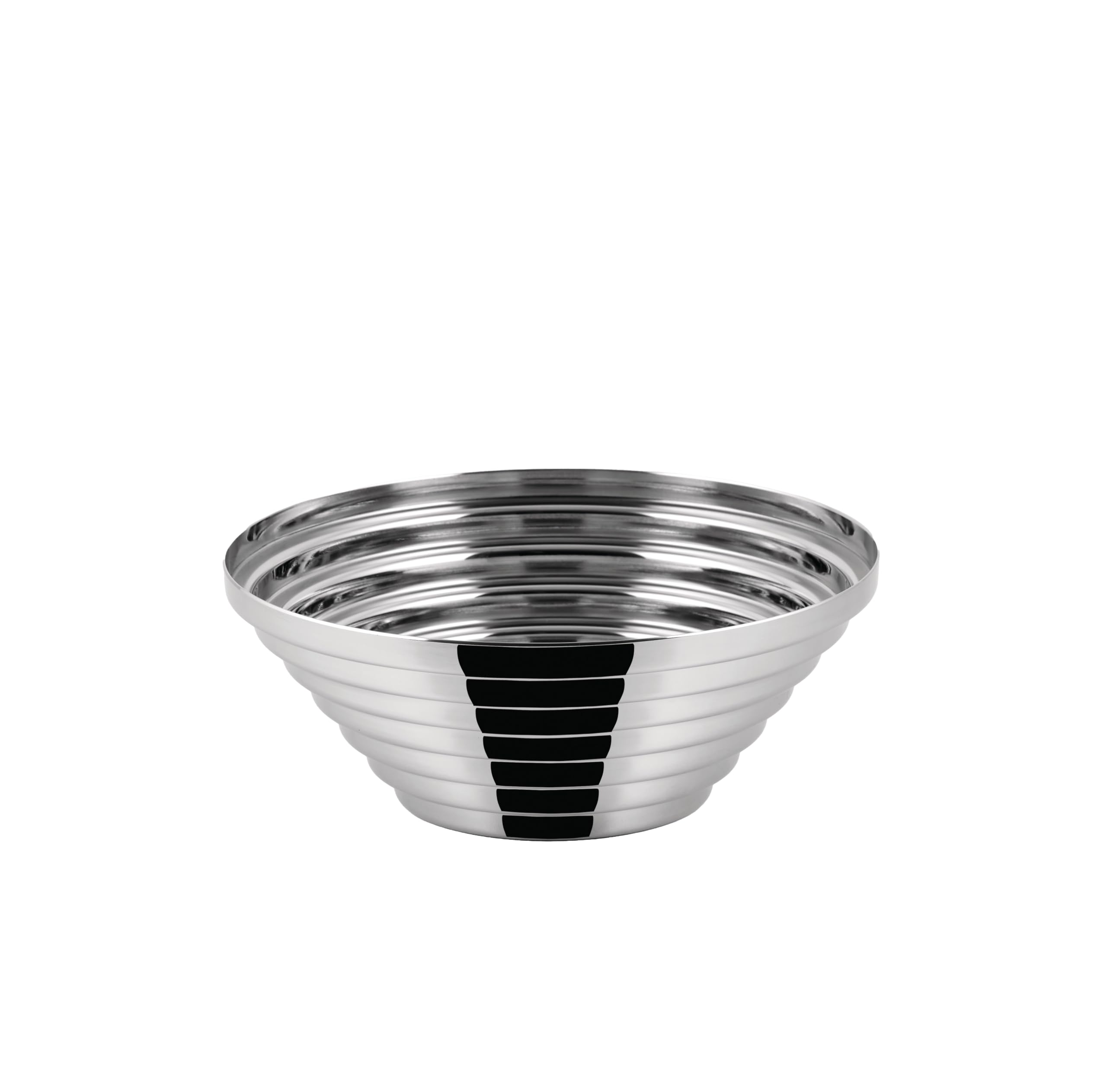 Alessi Maya 7320/20 - Runder Design-Tafelaufsatz, aus 18/10 Edelstahl hochglanzpoliert, Durchmesser 20 cm