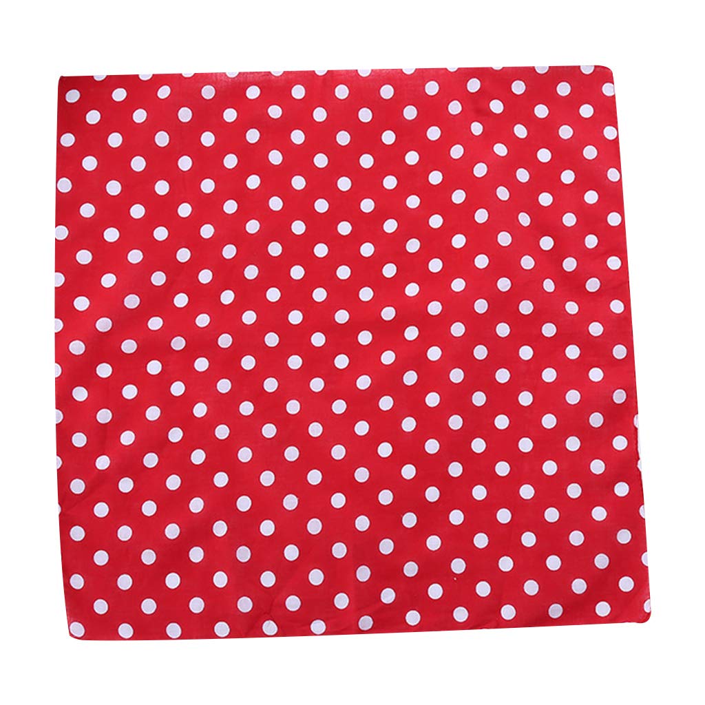 Greabuy Women's Red Vintage Polka Dot Square Scarf - 55X55cm Large Shawl And Wrap For - Sporty Head Accessory And Gift