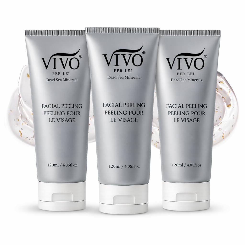 Vivo Per Lei Facial Peeling Gel – Helps Address Dead Skin Buildup – Gentle Exfoliating Gel for Rough, Dry, Sensitive or Mature Skin – Face and Body Scrub – Non Abrasive – 4.05 Fl. Oz. – Pack of 3