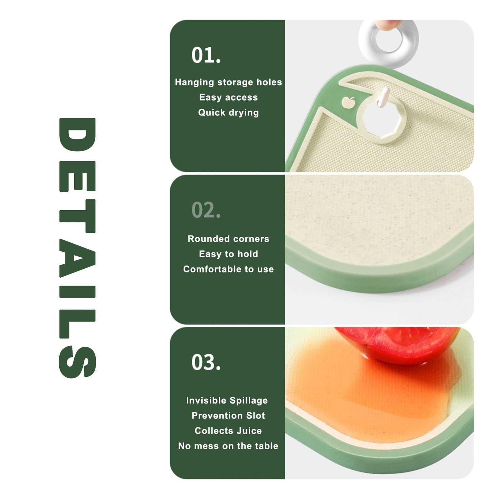 Tabla De Cortar De Doble Cara, Tablas De Cortar Fáciles De Limpiar Para La Cocina, Con Tabla De Cortar Antideslizante Abrasiva, Disponible Por Las Dos Caras, Agujeros Para Colgarla(Orange,41*27.6cm/16