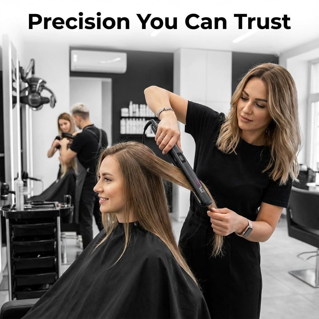 IZUTECH KTX Slim450 Titanium - 1Inch Professional Flat Iron with Adjustable Heat to 450 degrees Dual Voltage Auto Shut-off