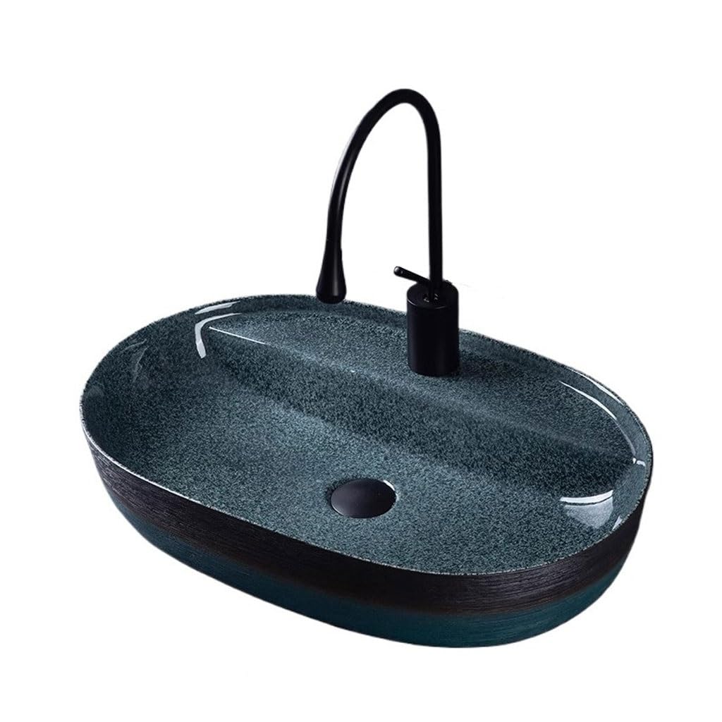 Miroooo B Athroom Countertop Vessel Sink Ceramic Wash Asin Above Counter Home Athroom Single Alcony Art Athroom Sinks