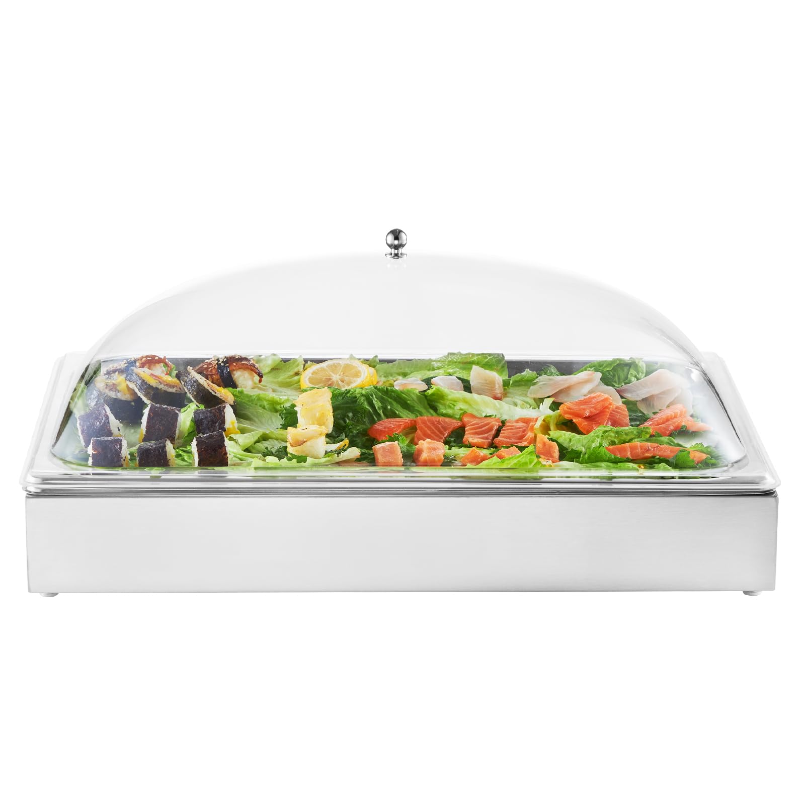 Contenitore per Alimenti per Alimenti da controsoffitto, 5 Vassoio per Alimenti in Acciaio Inossidabile in Acciaio Inossidabile, rastrelliere per distributore di condimenti a Buffet con Coperchio