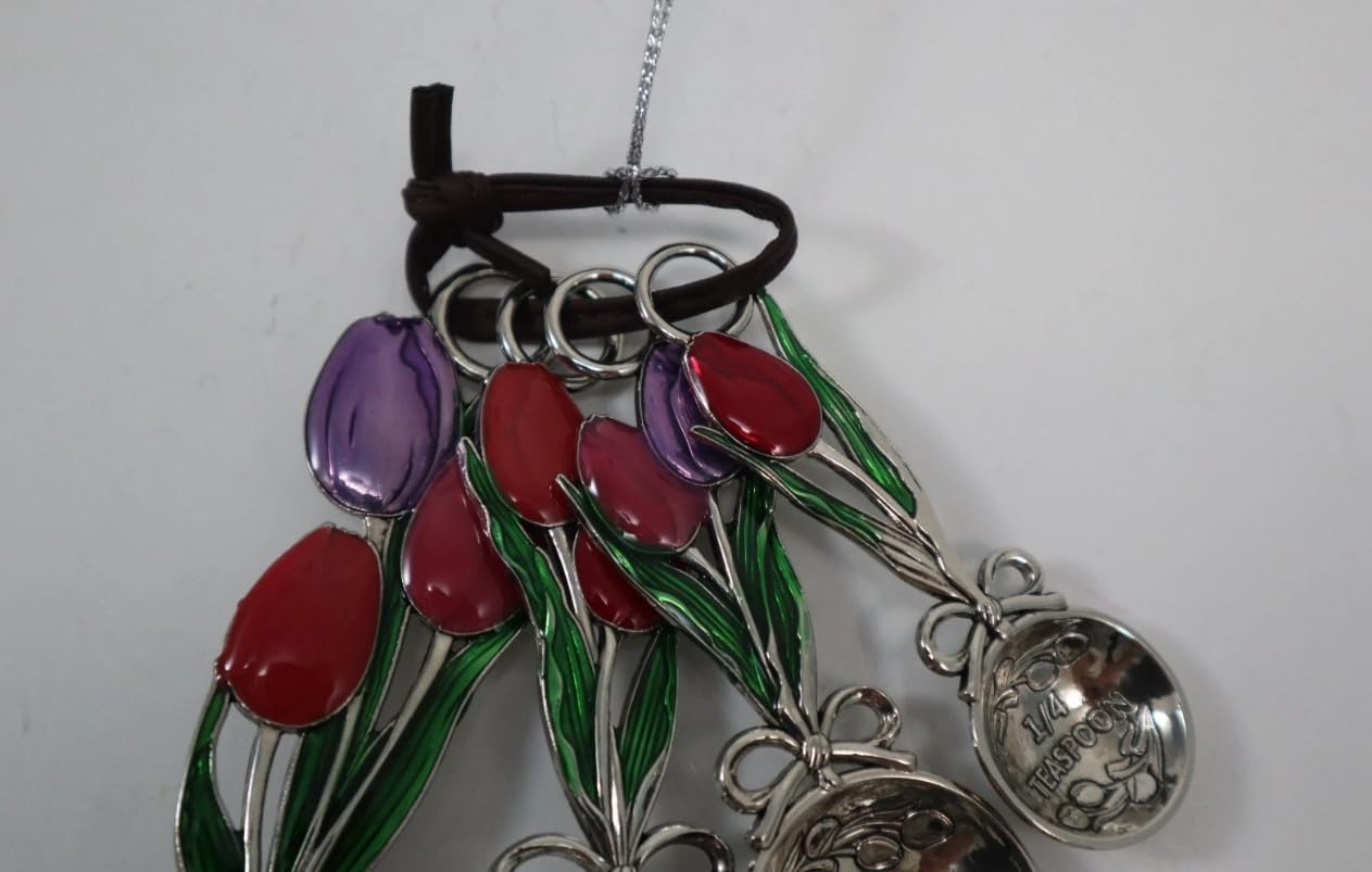 Ganz Easter Tulip Tableware Measuring Spoons, Set of 4, Kitchen Accessories, EA16602