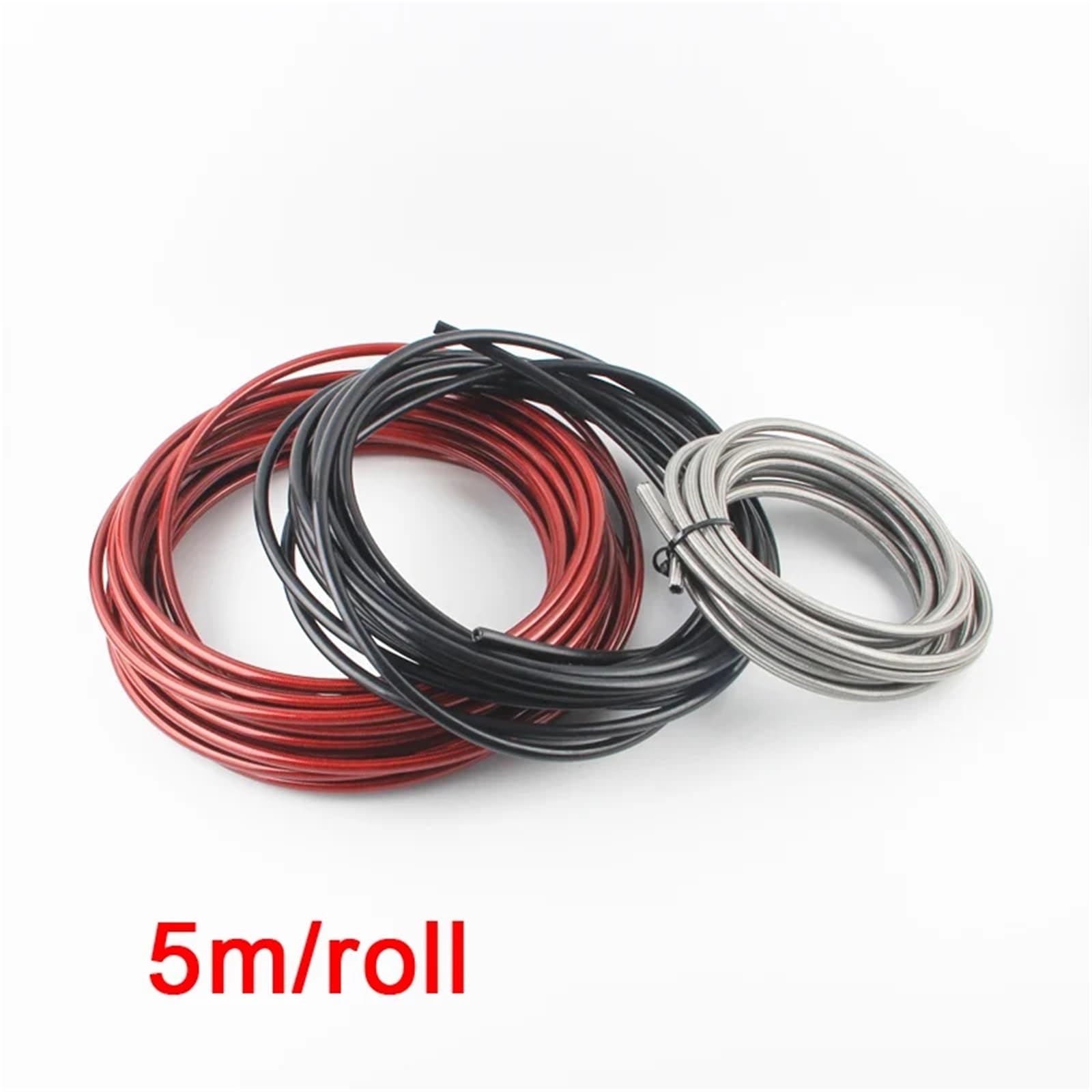 Manguera de freno de nailon trenzado de acero inoxidable AN3 de 5 m/lote, manguera de fluido hidráulico, tubo de combustible de gasóleo. Kit de Línea de Freno Manguera(BLACK NYLON)