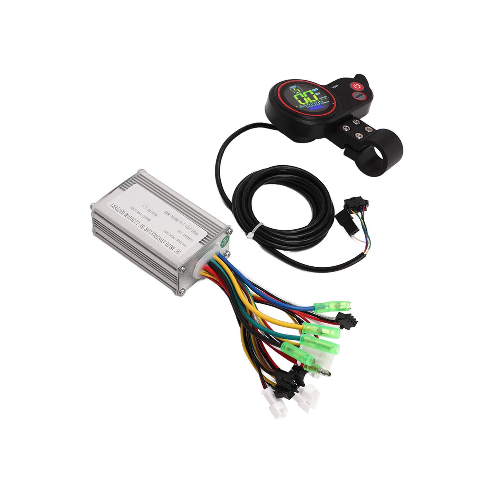 Bezszczotkowy kontroler Wangcmcol, do rowerów elektrycznych, do skuterów, moc 36 V 48 V 15 A, zestaw wyświetlacza LCD, kierownica 22,2 mm, wysoka kompatybilność, wydajna