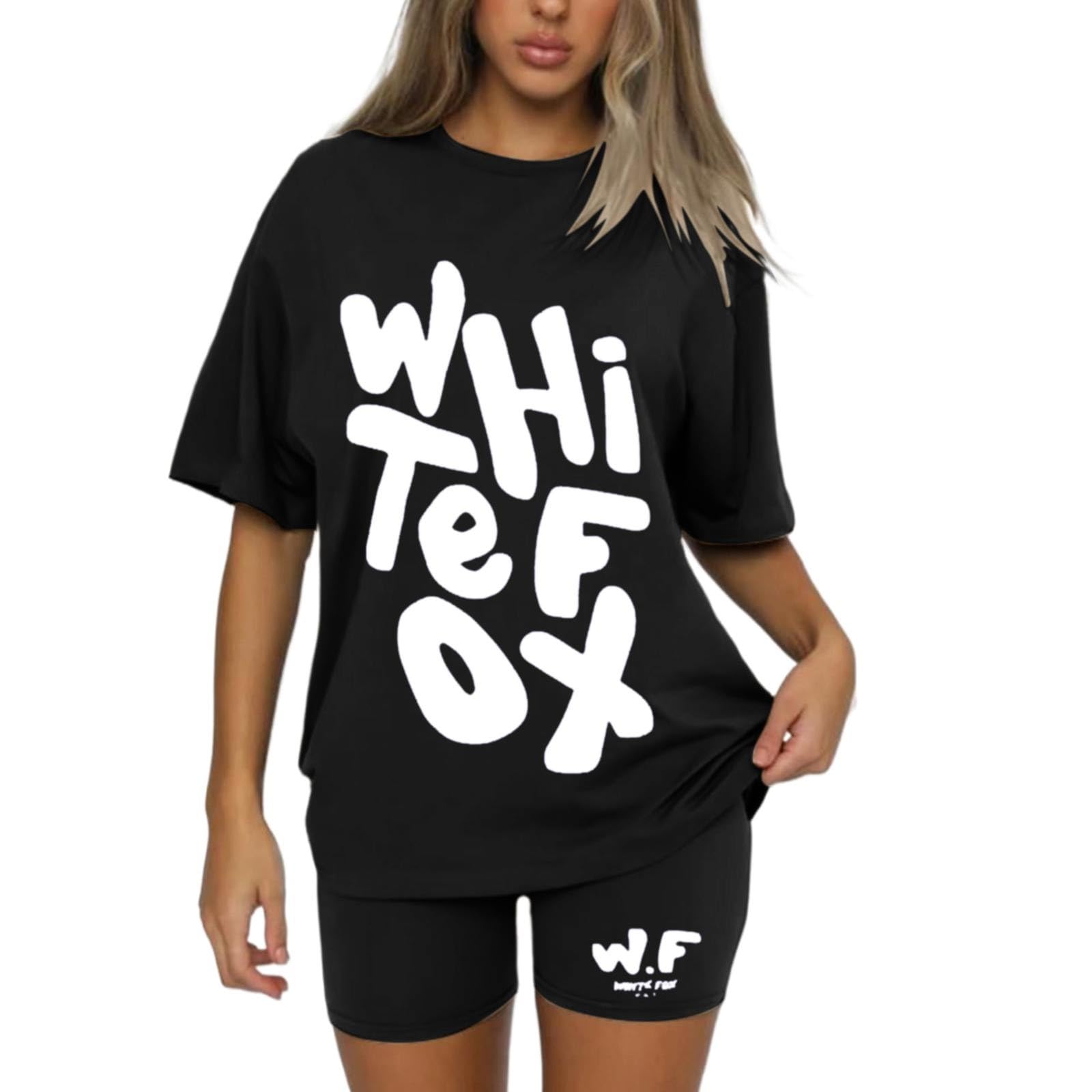 Generic 2024 Conjunto Original 2 Piezas Camiseta Casual Moda Estampada Para Mujeres,Chandal Verano Cuello Redondo,Conjuntos De Blusas Deportivas Ajustadas Manga Corta Y Pantalones Cortos Para Mujer