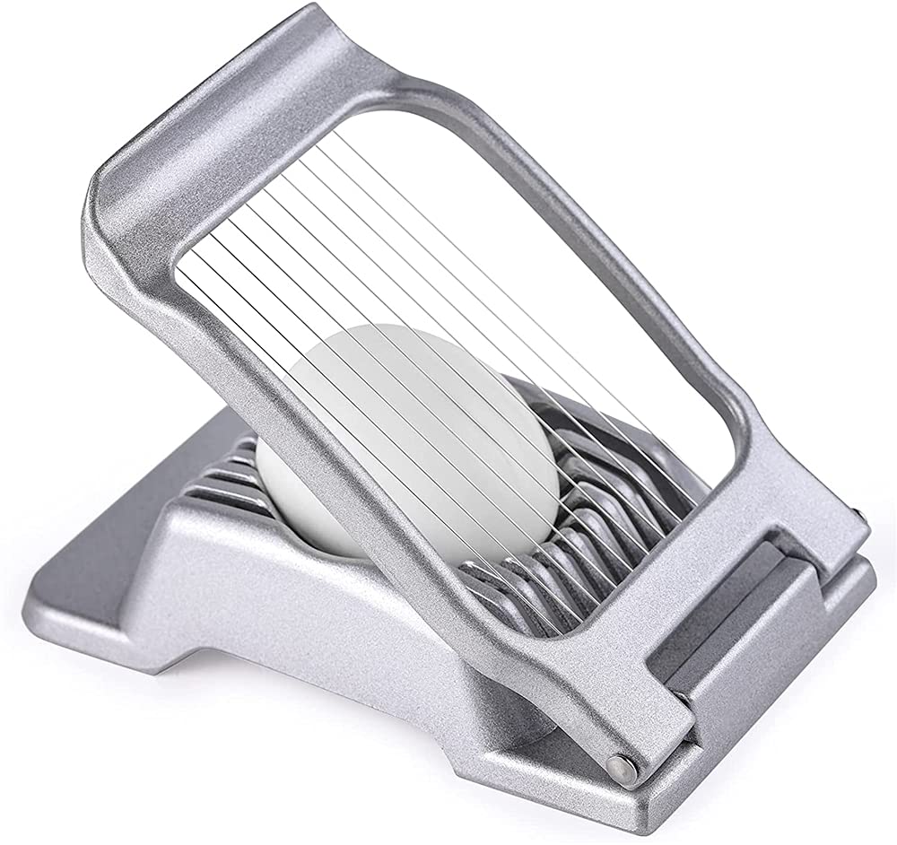 ELECDON Egg Slicer, Egg Slicer for Hard Boiled Eggs, Stainless Steel Wire Egg Slicer, Heavy Duty Aluminium Egg Cutter Dishwasher Safe for Egg Strawberry Soft Fruit