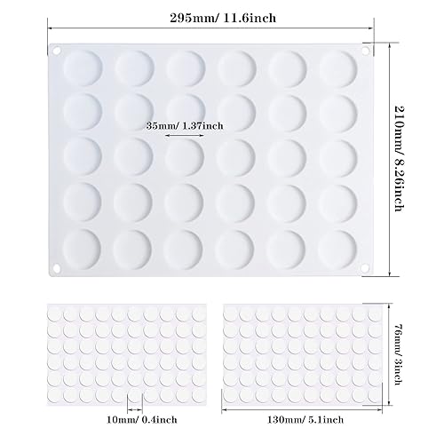 Miniatura 5 de Yayatty Tapete de sellado de cera de silicona almohadilla de silicona de 30 cavidades para sello de cera tapete de sellado de cera con puntos