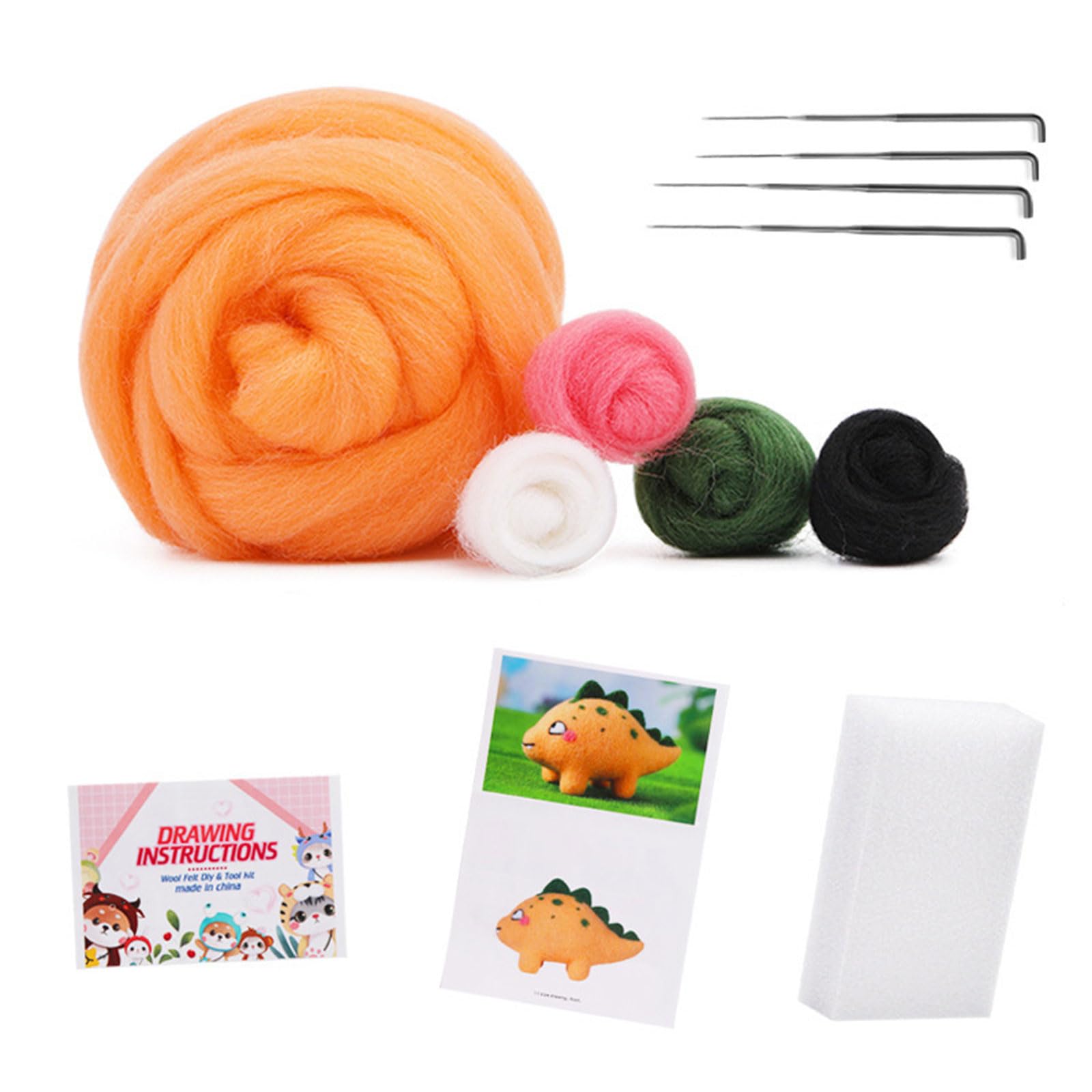 Tfaoys F Needle Elting Supply Beginner Needle Elting Tool With Instruction Wool Roving Wood Handle And Accessories Craft Supplies