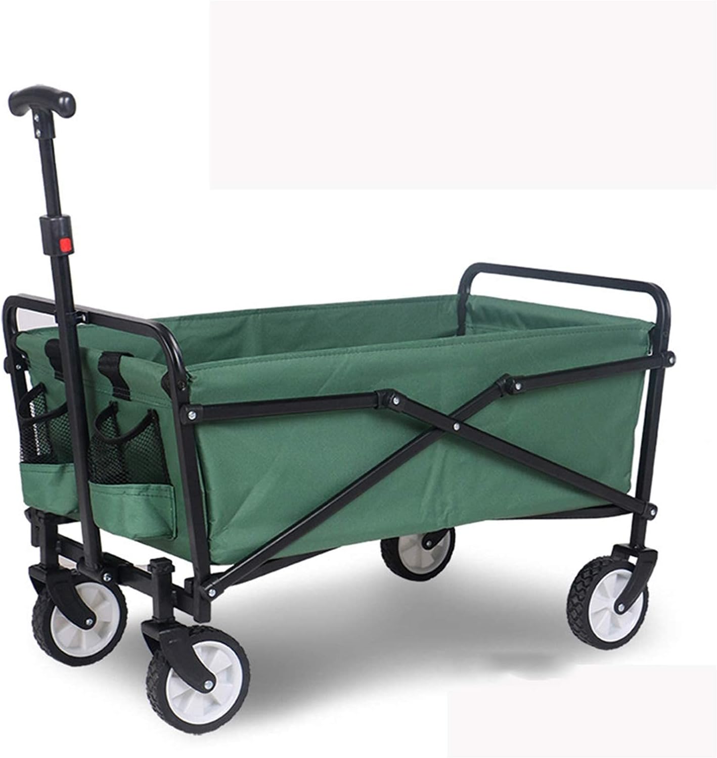 Garden Cart All Terrain Wheels Hand Trolley Folding Hand Cart with Foot Brake Steering Foldable Transport Cart Foldable Garden Trolley (Q 5) (Q 6)