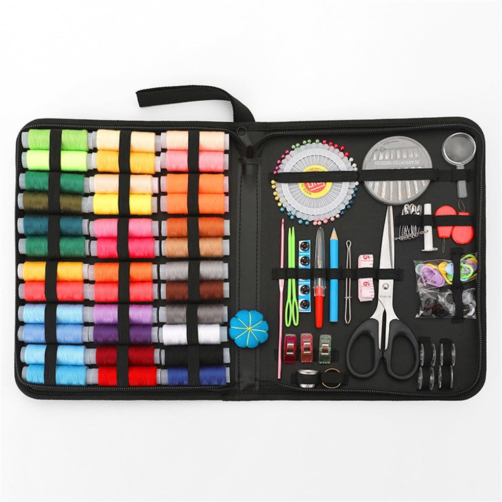 Juego de Caja de Costura para Viaje en casa, práctico Kit de Costura para Bolsos de Gran tamaño con Hilo de Coser
