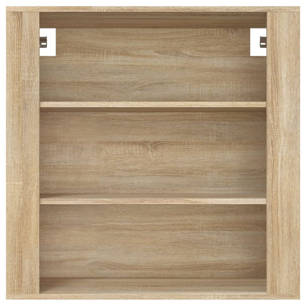 Armadio da parete in rovere Sonoma, 80 x 33 x 80 cm, con 3 scomparti, organizer per soggiorno, camera da letto, corridoio, cucina, versatile armadio multiuso con anta e ripiano