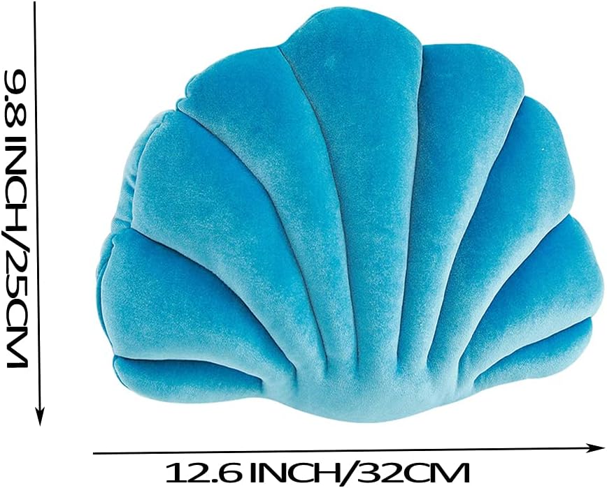 Seashell Shaped Plush Pillow Realistic Sea Shell Stuffed Pillow Devorative Throw Pillow Soft Hugging Cushion 12.6x9.8 Inches