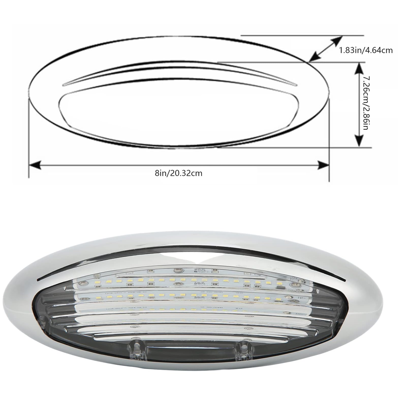 Amazon.co.jp: SyLabY 12V LEDポーチライト クロームオーニングライト 