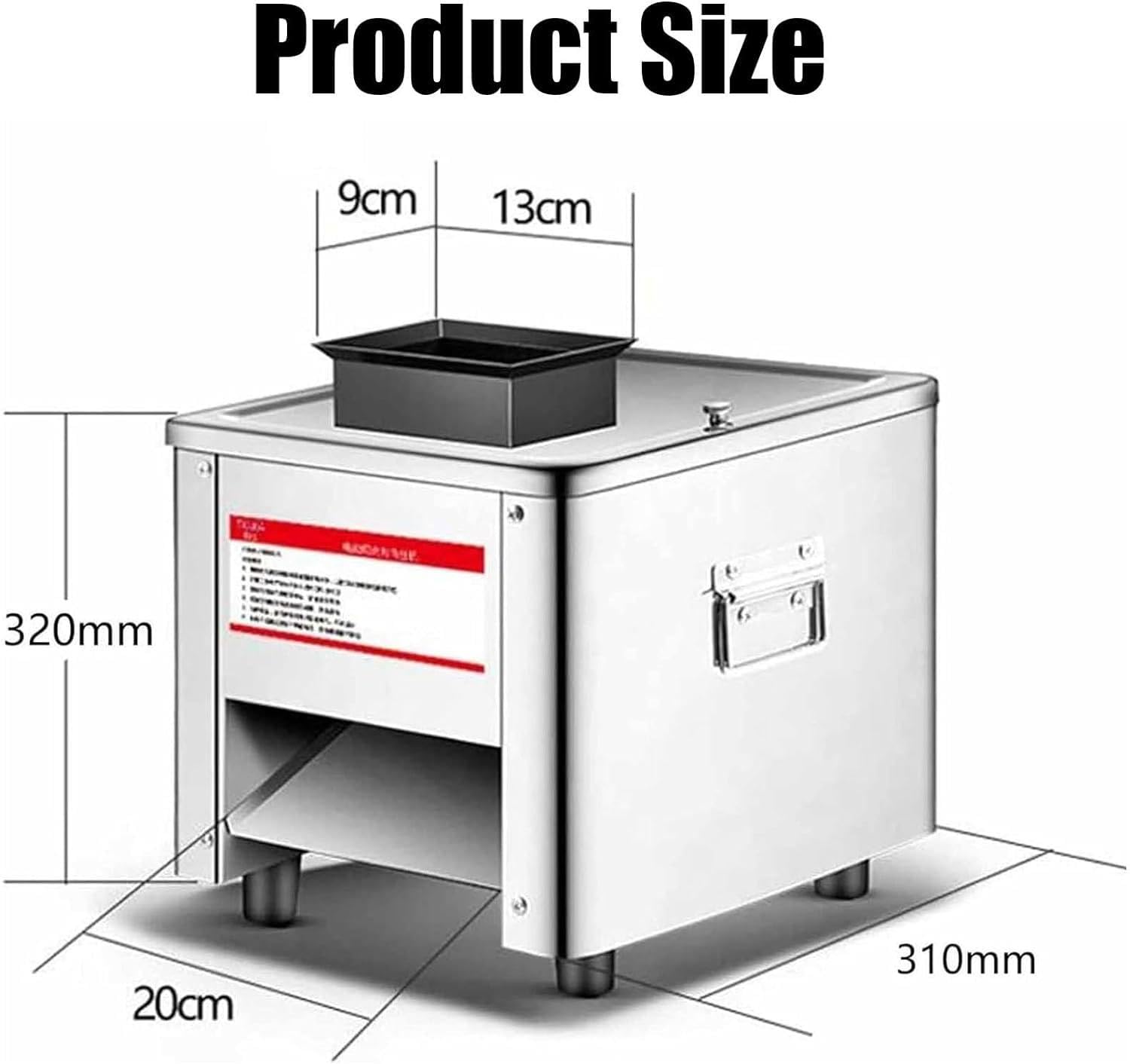 Machine de transformation de viande pour tranches, bandes cubes 850 W – Trancheuse de viande électrique pour porc, poulet, poisson désossé, en acier inoxydable, pour la famille et les communes