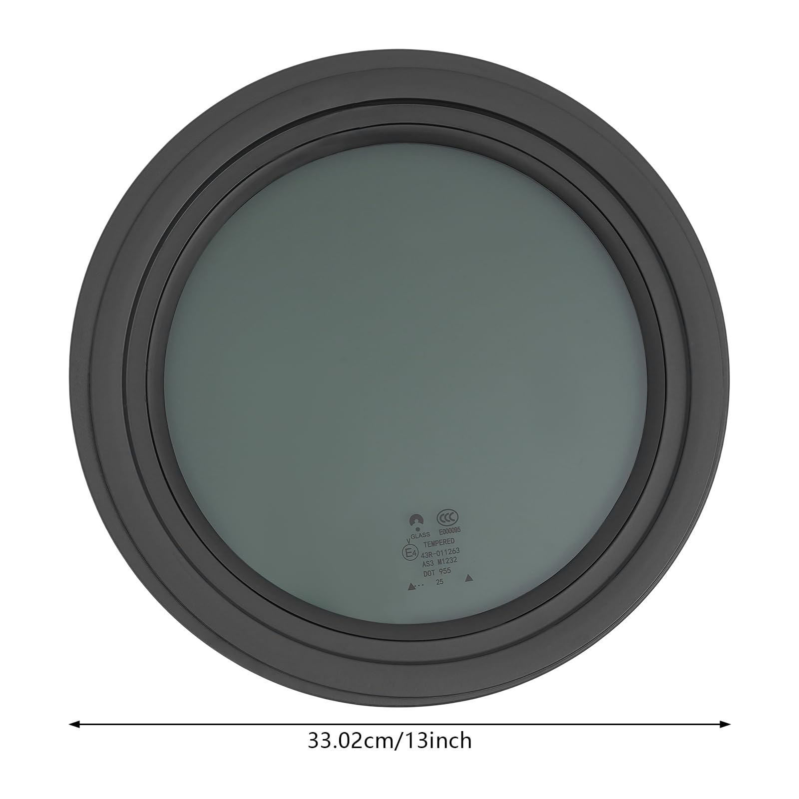 13 Zoll Round RV Fenster Wohnmobilfenster Wohnwagen Fenster mit integriertem Sonnenschutz,UV-beständig,Aluminiumlegierung & gehärtetes Glas Ausstellfenster für Wohnmobil und Caravan,Durchmesser:33cm