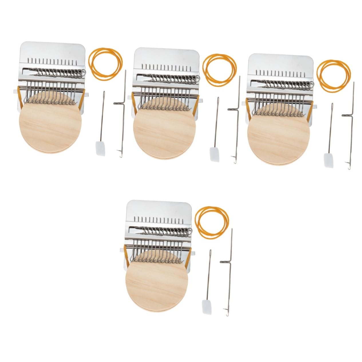 HOMSFOU 4 Sätze Mini Loom Strickwerkzeug Nadeln Webmaschine für DIY Kleidung und Stopfarbeiten Natürlichem und Leicht und Handlich