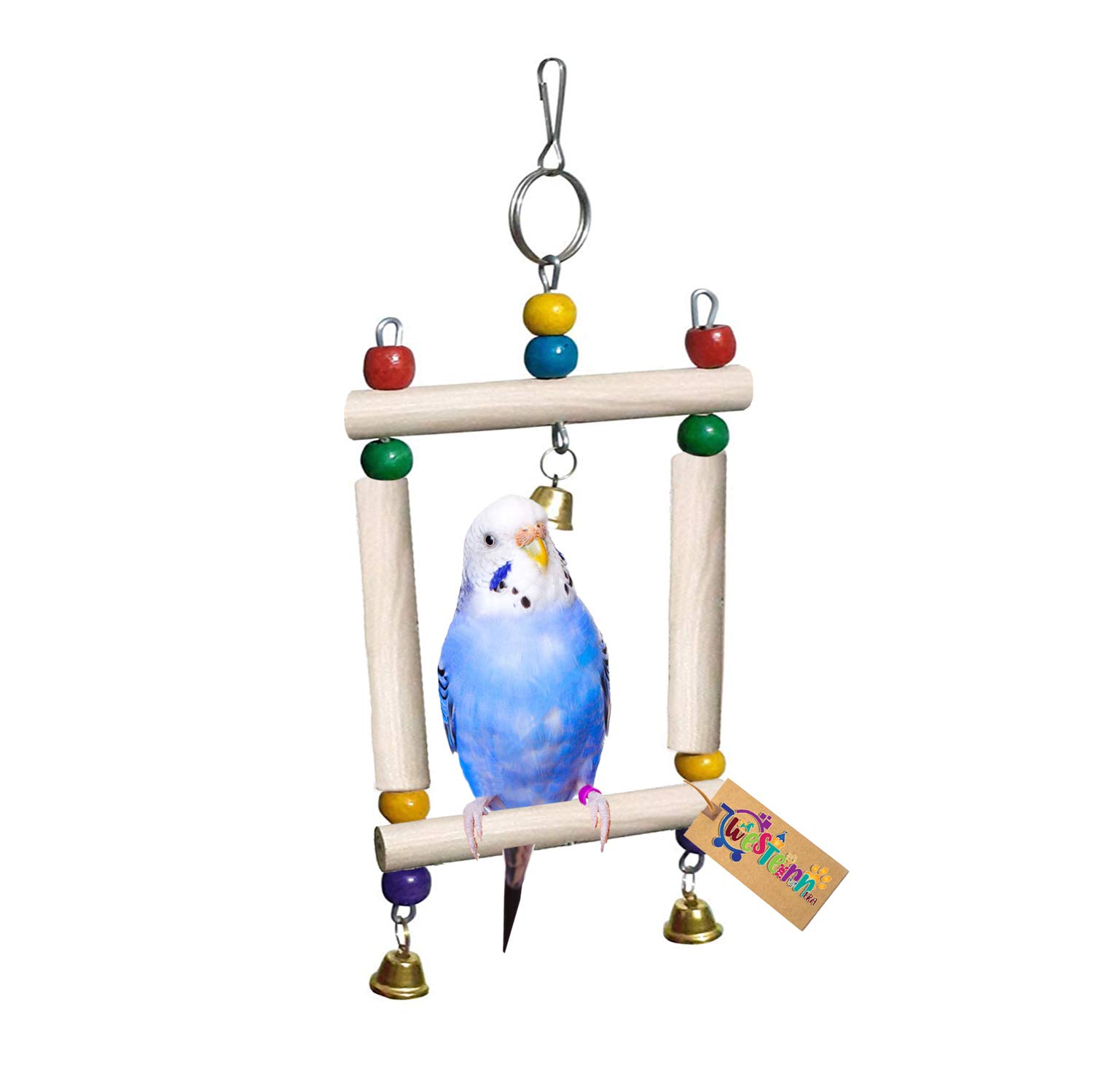 Western Era Playful Natural Wooden Colorful Bead Hanging Swing Toy for Birds (B08CGYGXY3) Amazon Price History, Amazon Price Tracker