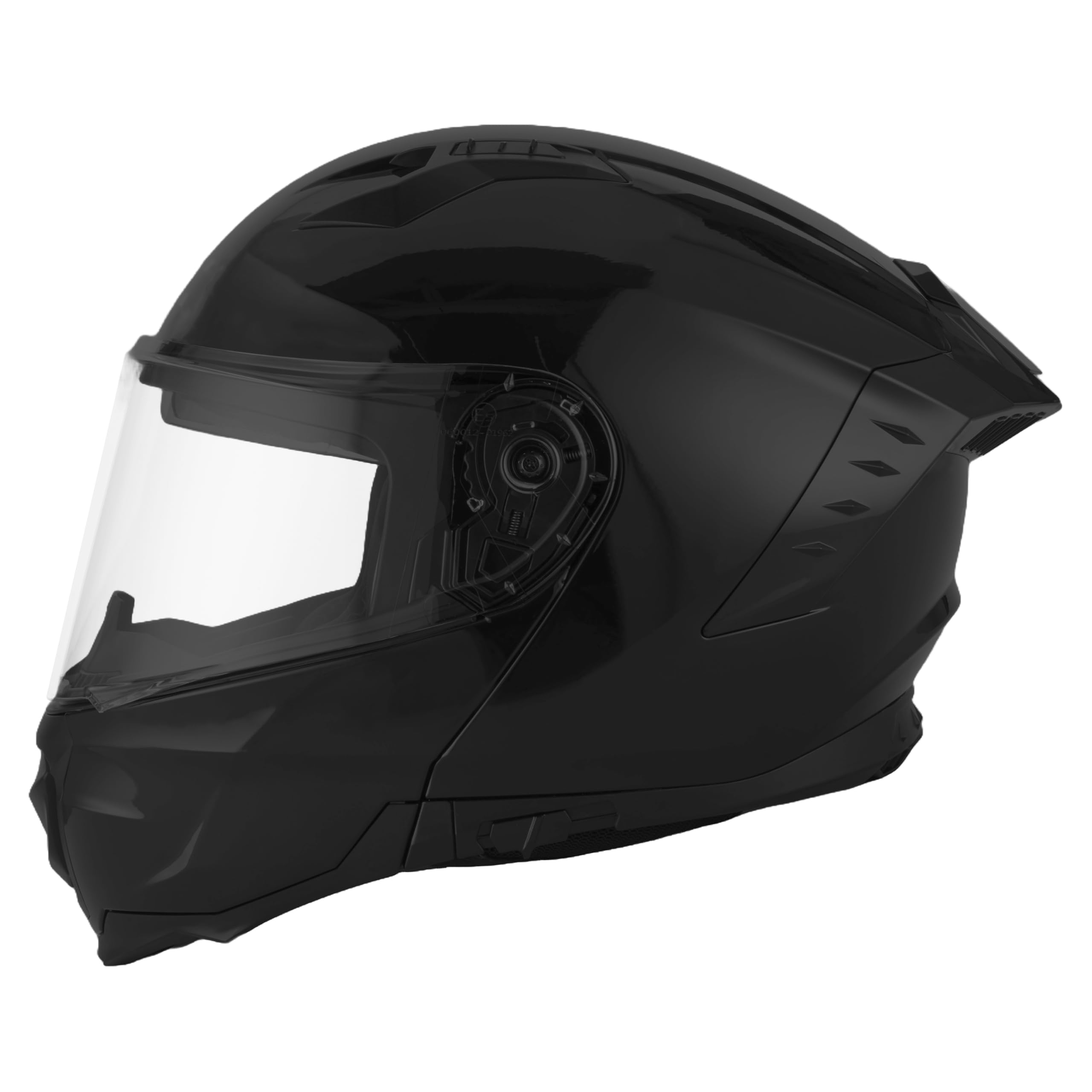 JDC Casque Moto Intégral Facade Rabattable Modulaire - Double Visière Rétractable ECE 22.06 - Lynx