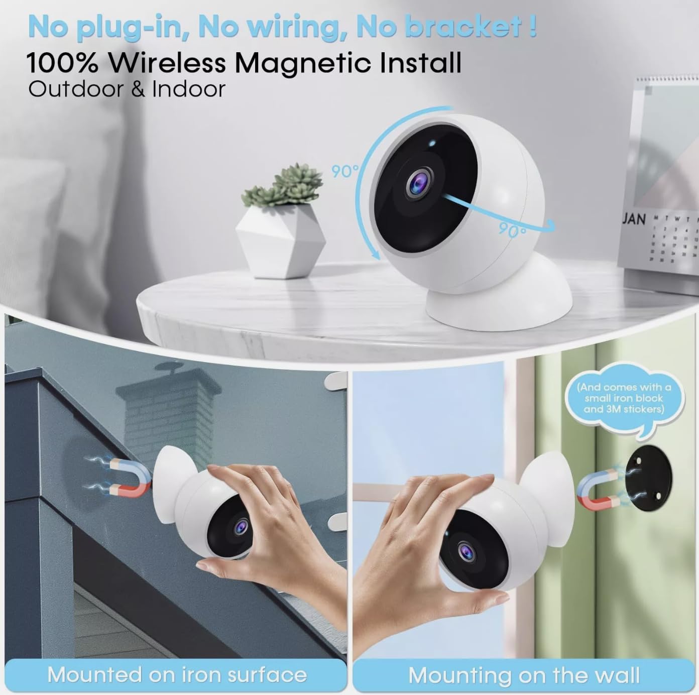 VicoHome CG9 Bezprzewodowa kamera zewnętrzna – kamera bezpieczeństwa WiFi 2K HD, dwukierunkowe audio, kolorowa wizja nocna, zasilanie bateryjne, nagrywanie w czasie rzeczywistym, wodoodporna, Alexa