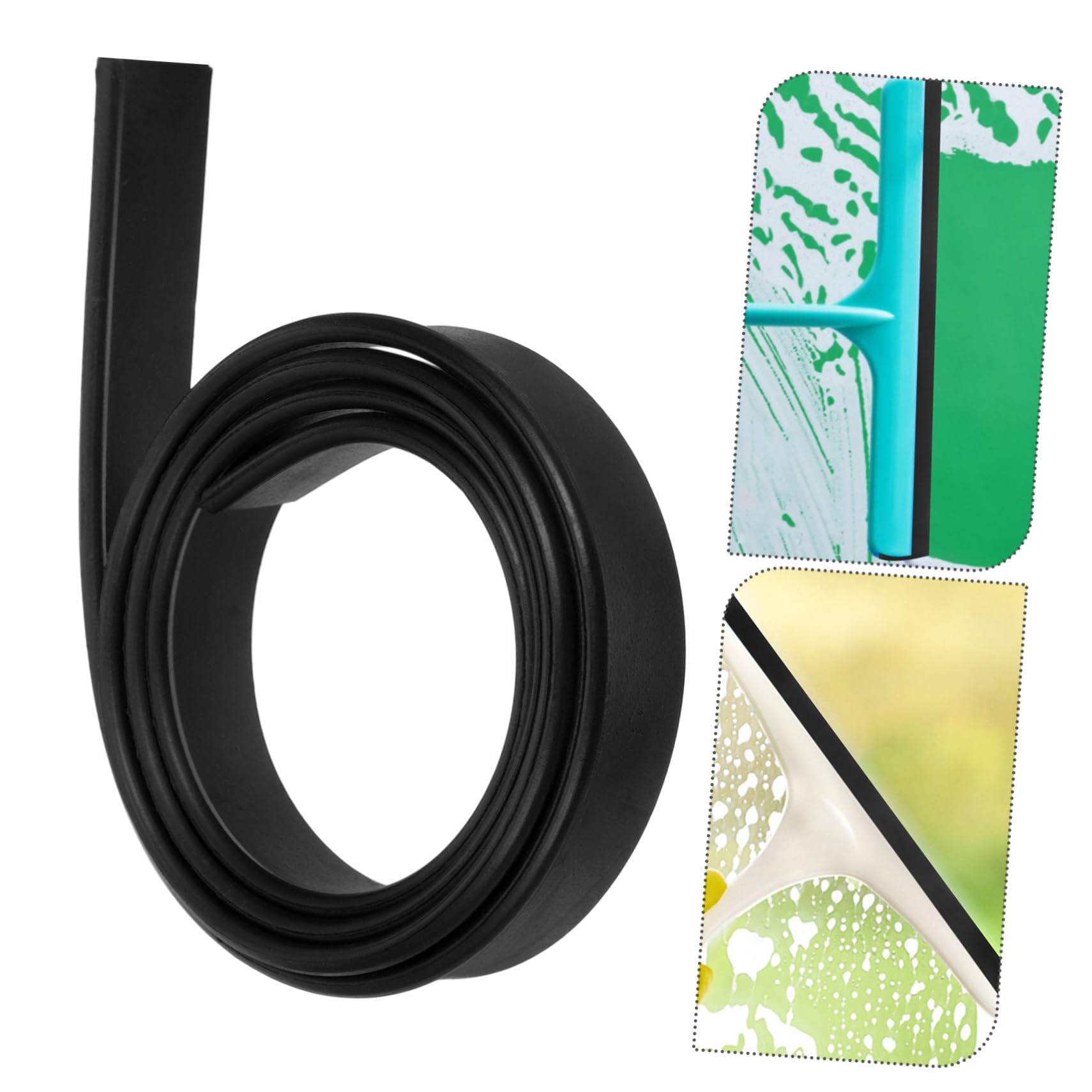 POPETPOP 5 Stück Glaswischerleiste fensterputzer glasbürste Wasserabzieher Windschutzscheibenwischer Schaber Produkt fegen groß Duschabzieher für Duschtüren Fensterwischer Profi Gummi Black