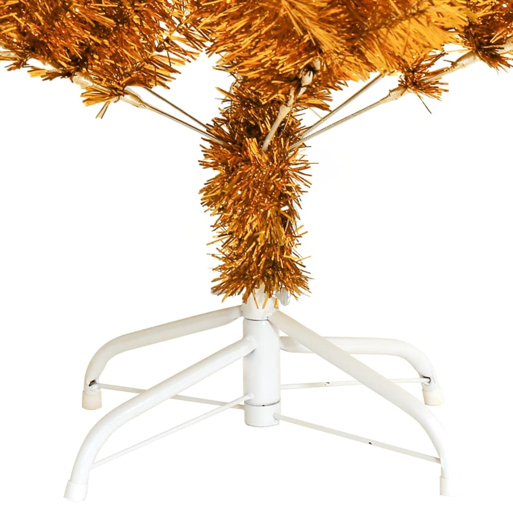 Árbol de Navidad artificial de 150 cm con soporte dorado, exuberante árbol de PET para espacios pequeños, decoración ideal para vacaciones y adorno festivo para el hogar para celebraciones de Navidad
