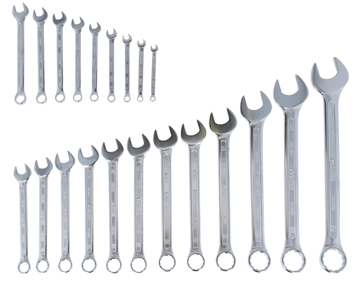 KS Tools 517.0043 Ringmaulschlüssel-Satz, abgewinkelt, 21-tlg 6-32mm | 517.0043, Ring-/gabelschlüsselsatz