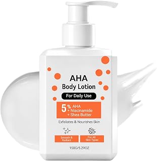 AHA Body Lotion for Keratosis Pilaris Treatment, 5% Lactic Acid & Niacinamide Exfoliating Cream for Strawberry Legs and Rough Bumpy Skin, Deep Nourishment Brightening Moisturizer (1pcs)