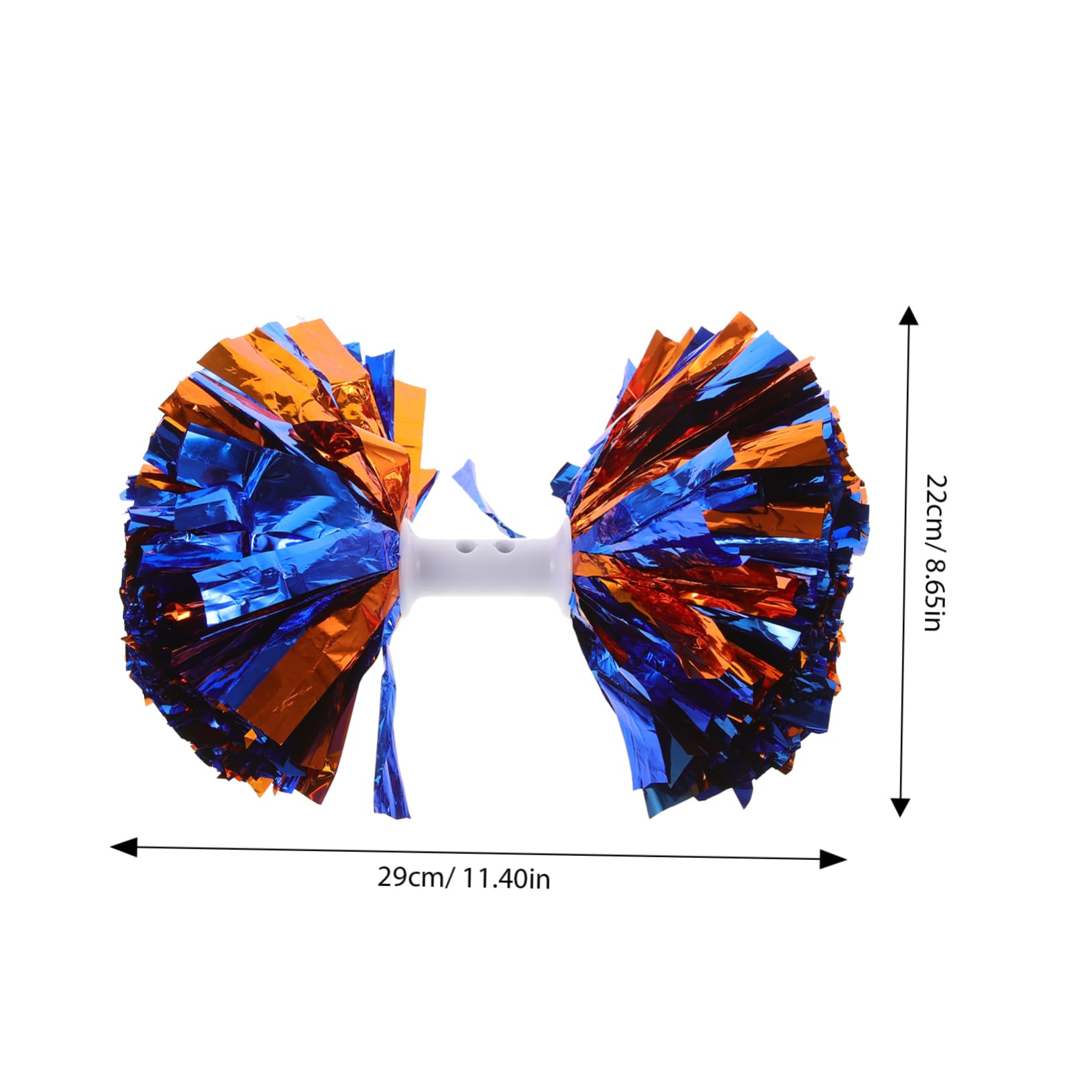 BRIGHTFUFU 2Pcs Metallic Cheering Pom Poms for Cheerleading Durable Reusable Spirit Poms for Sports Events Dance Competitions and School Activities