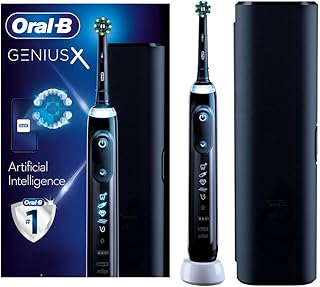 Oral-B Genius X Electric Toothbrush with Artificial Intelligence, App Connected Handle, 1 Toothbrush Head & Travel Case, 6...