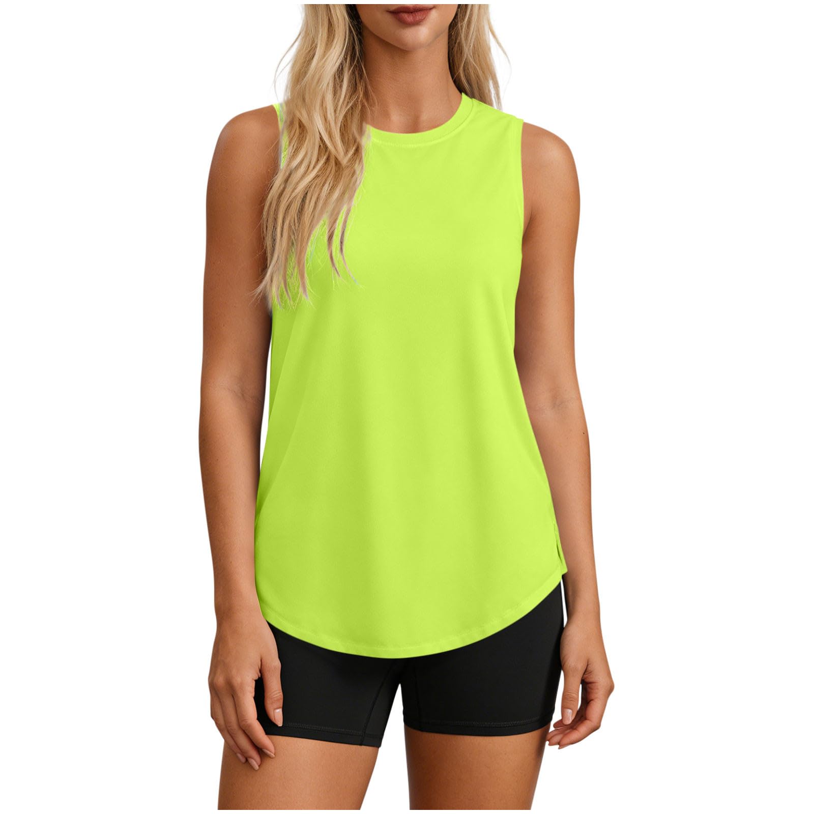 Sleeveless Workout Shirts for Women Lightweight Quick Dry Tank Tops Breathable Athletic T Shirt Basic Tee for Running — view 14