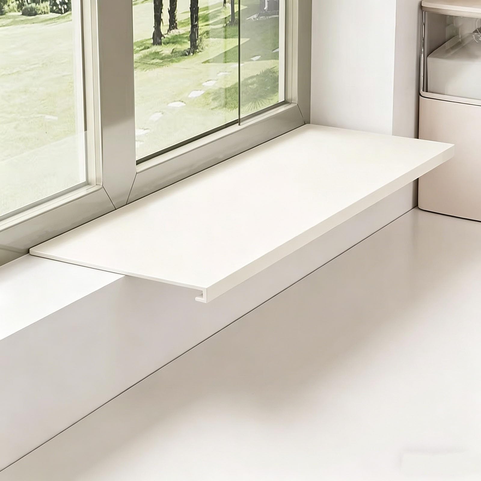 Fensterbank-Verlängerungsregal, einfach zu installieren, ohne Bohren, Aufbewahrungsregal für Küchenfenster, Weiß (L 50 x B 20 cm) – maximiert Platz und Nization