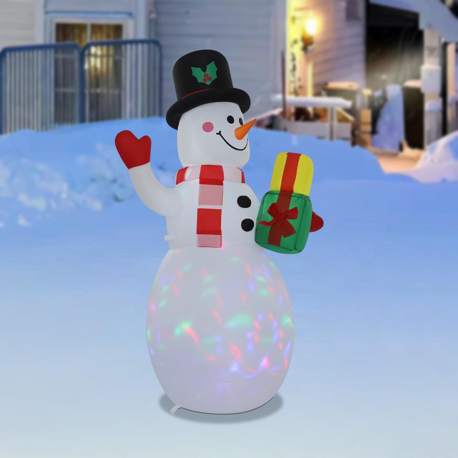 Bonhomme de neige gonflable de 1,5 m - Bonhomme de neige gonflable - Décoration de Noël pour jardins, pelouses, terrasses